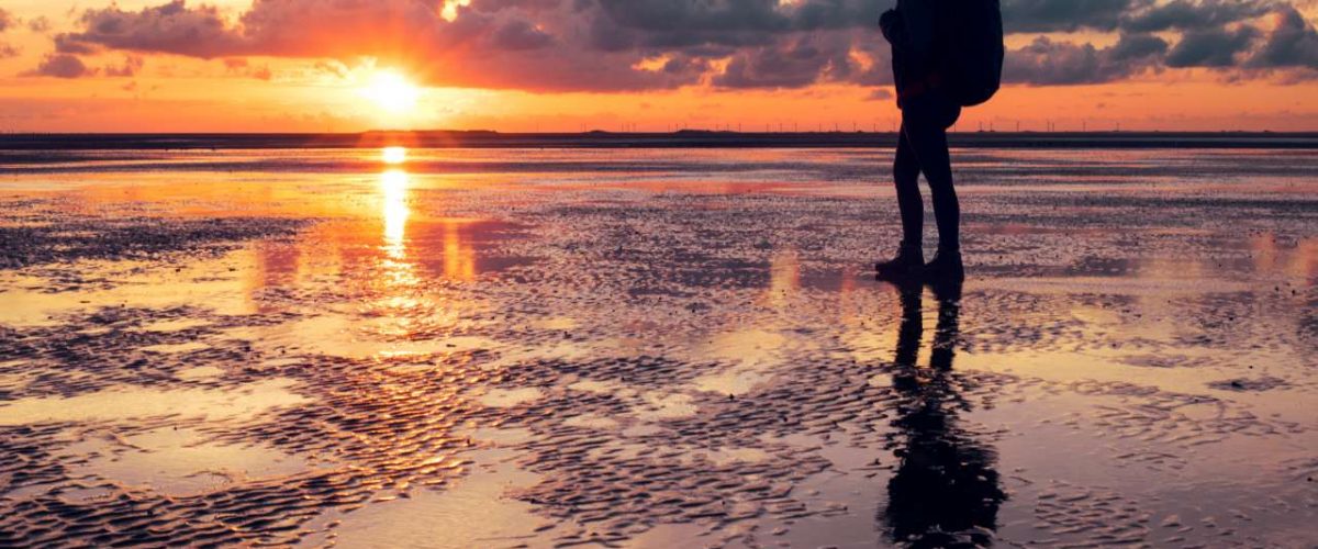 Wattwandern Borkum Sonnenuntergang